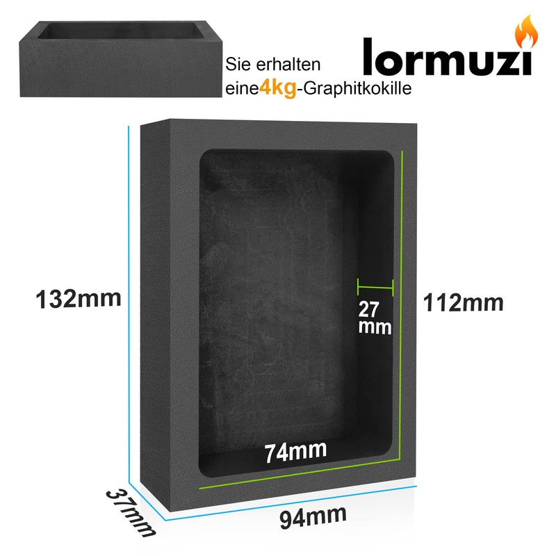 lormuzi 4 kg - 220 ml graphite mould, high-purity graphite