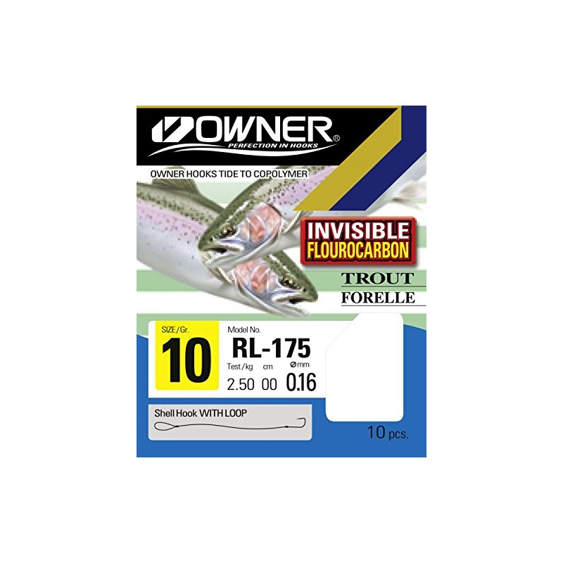 Owner Trout Hook Fluorocarbon 150 cm Blue - 6 Trout