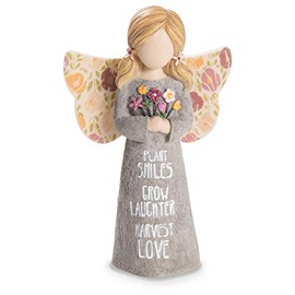 Pavilion Gift Company Plant Smiles Grow Laughter Harvest Love Child Angel Figurine