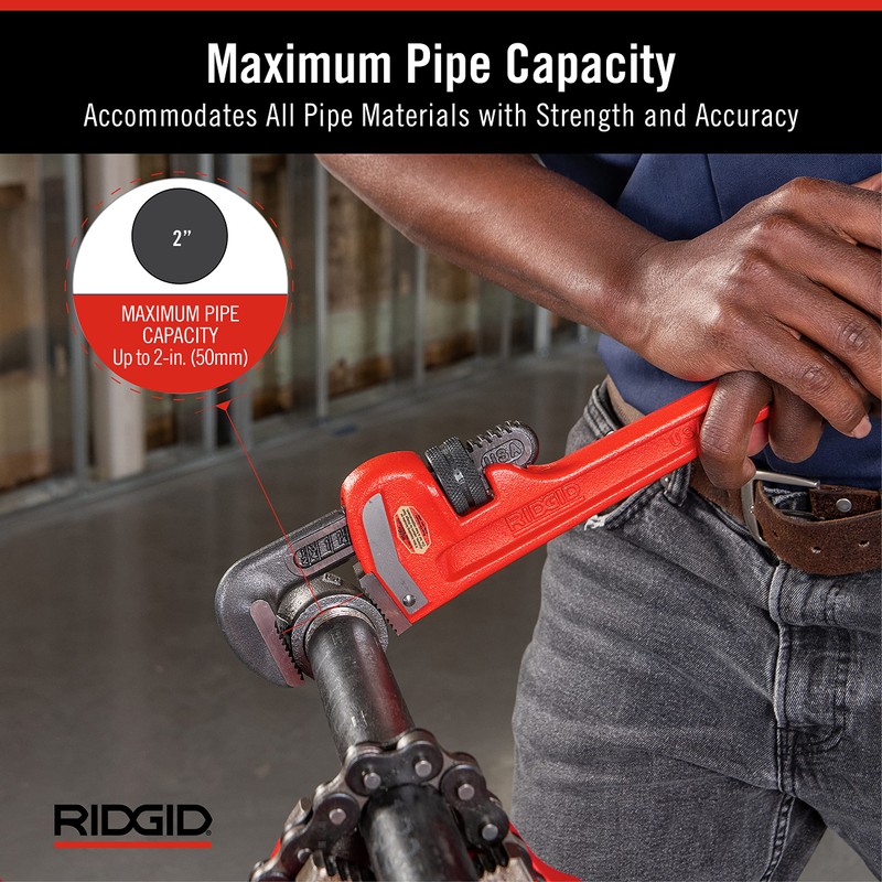 RIDGID 31020 Model 14 Heavy-Duty Straight Pipe Wrench, 14-inch Plumbing