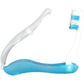 GANPUB Folding Travel Toothbrush for Adults, Potable Disposable Soft Toothbrush for Travel Camping School, Home, Business Trip Accessories(Light Blue)