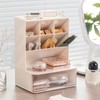 Desktop Storage Box Multi Compartments Pencil Sundry Holder with Drawer