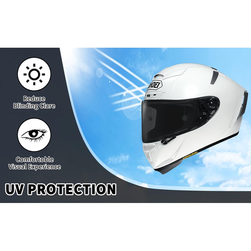 Shoei RF1200 X14 Helmet Visor Replacement Shield, Anti-Fog Sun Shield