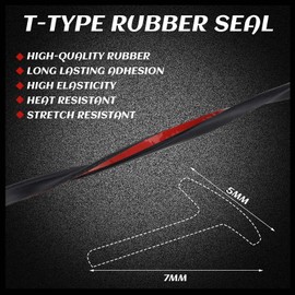 16.5 ft Self Adhesive Auto Rubber Weather Draft Seal Strip Car Windshield Edge Moulding Sealing Strip T Type Soundproof Windshield Moulding Trim Car Weather Stripping Weatherstrip for Car Truck Rv