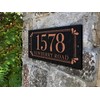THE SPRING LEAF Stone Address Plaque With Engraved Numbers. Address