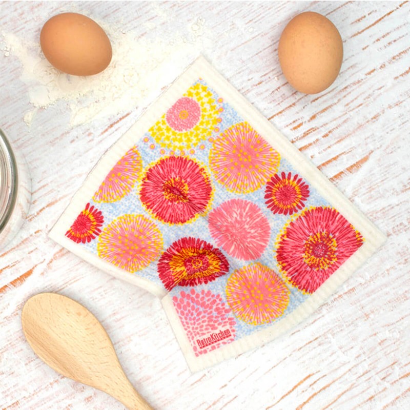 Retro Kitchen Compostable Sponge Cloth - Waratahs, 1 Cloth
