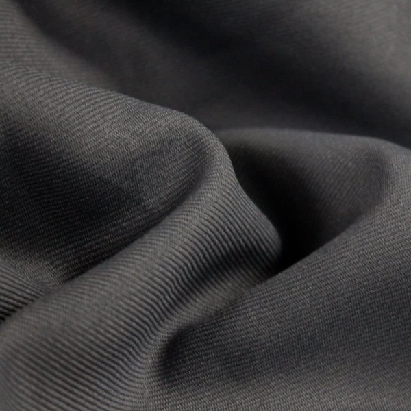 Delaney Dark Grey Polyester Gabardine Fabric by The Yard for