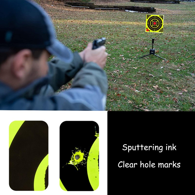 60 Sheets Reactive Shooting Target, 8 in Bullseye Reactive Shooting