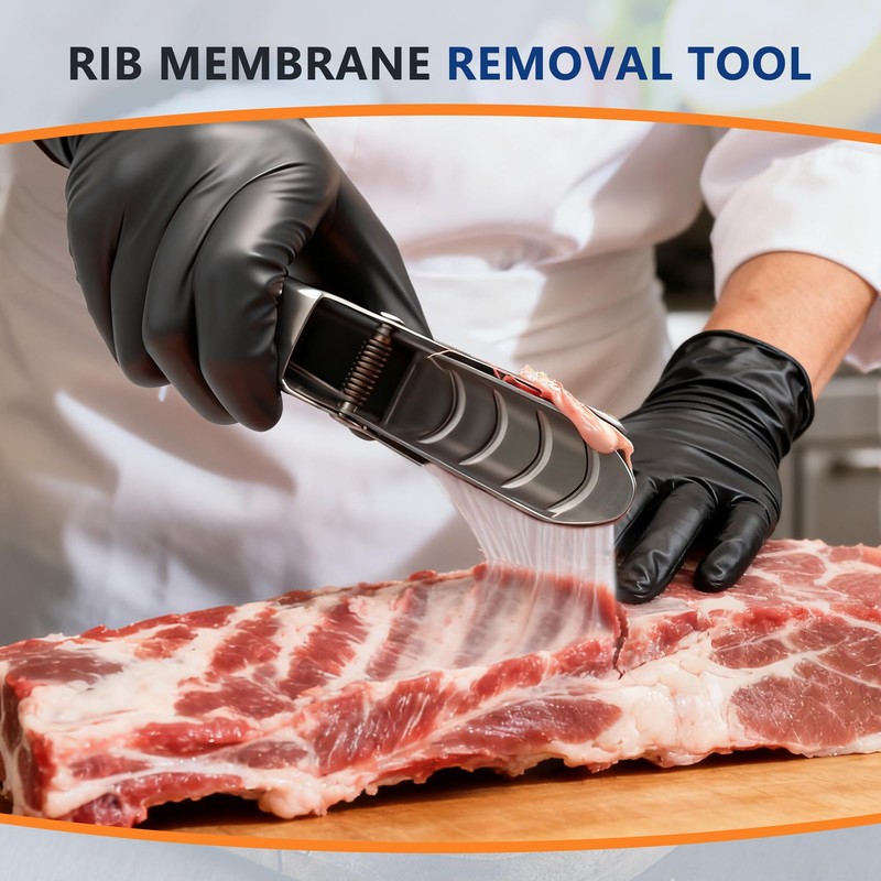UoeRing Rib Membrane Remover Tool, 304 Stainless Steel, for BBQ,