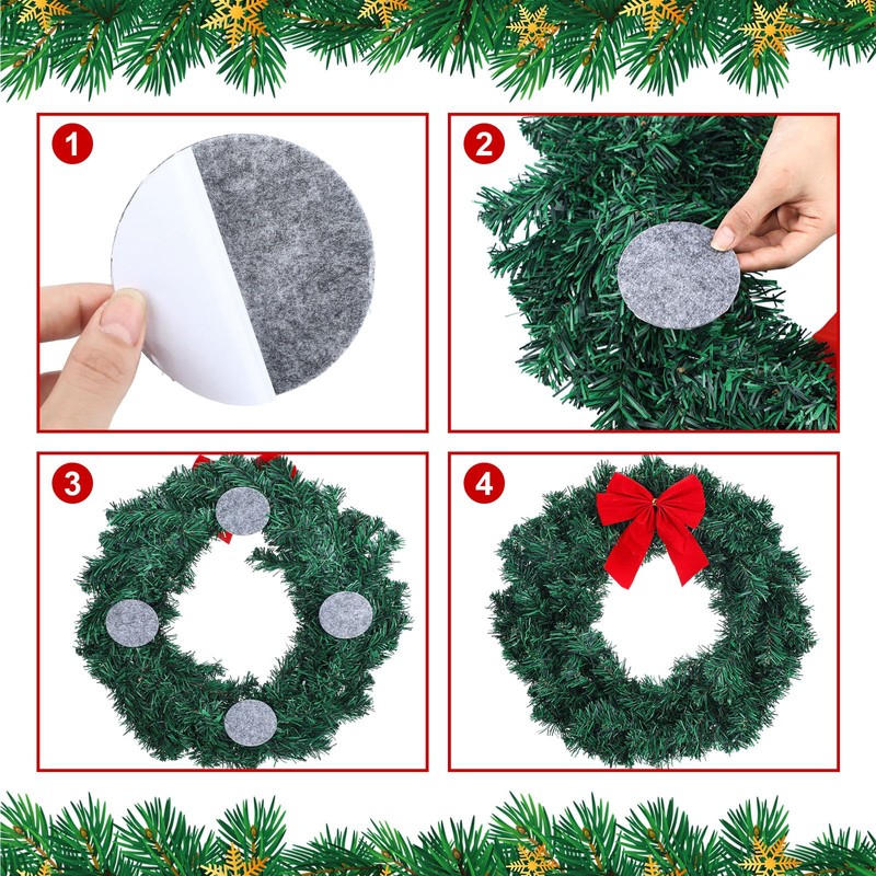 Maasechs 12 Pcs Wreath Pad Door Protector Felt Adhesive Non