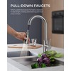 FORIOUS Kitchen Faucets with Pull Down Sprayer, Brushed Nickel, High