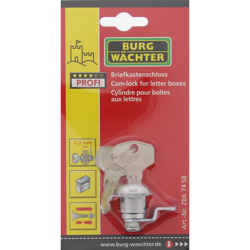 BURG-WÄCHTER 22681 ZBK 74 SB Replacement Cylinder for Letterboxes, Lever