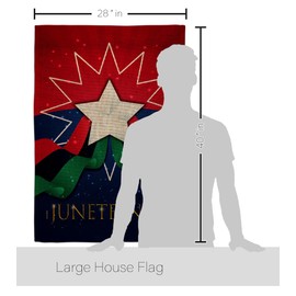 Breeze Decor Happy Juneteenth Day Burlap House Flag 2 pcs Pack Patriotic Historic July Memorial Veteran Independence United State American Banner Small Garden Yard Gift Double-Sided, Made in USA
