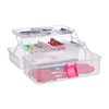 Relaxdays 1 x Transparent Plastic Box, 9 Compartments, Tool Box,