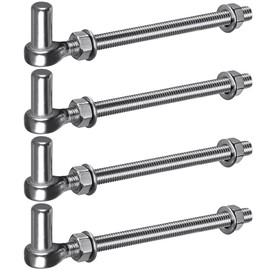 Insaga M12x 10'' J-Bolt Gate Hinge, 304 Stainless Steel Farm Gate Hinge, 4pcs J-Bolt Post Hinge with 5/8" Male Pin for Chain Link Fence Gate