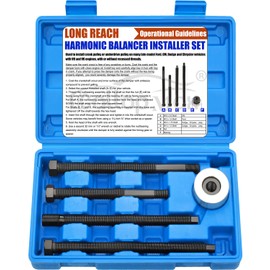 Harmonic Balancer Installer Tool Set Long Reach Crankshaft Pulley Removal Tool 5 PCS Pulley Puller Kit