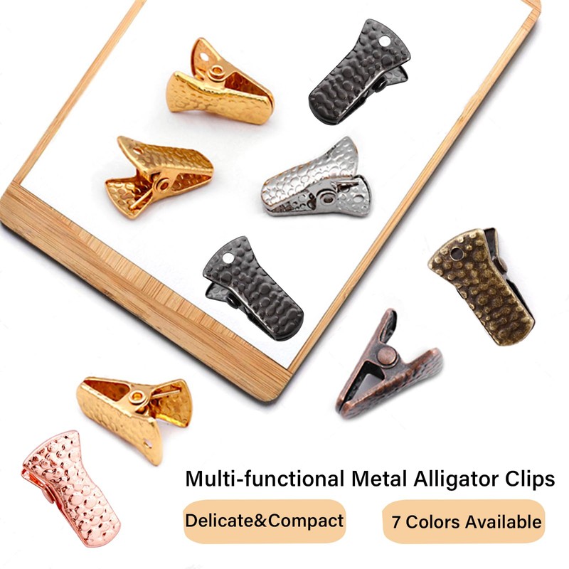 35 Pack Mini Metal Alligator Clips for Crafts Non-Slip Silicone-Coated