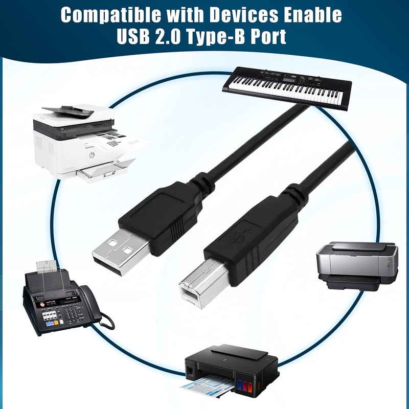 Inovat Replacement 10FT USB A Male to B Male Cable