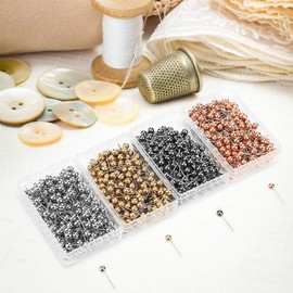 Pin Pins, 800 Pieces, Round Head, Plastic Pins, Straight, Pearl Head Pins for Dressmaking, Jewellery Components, Marking Tool