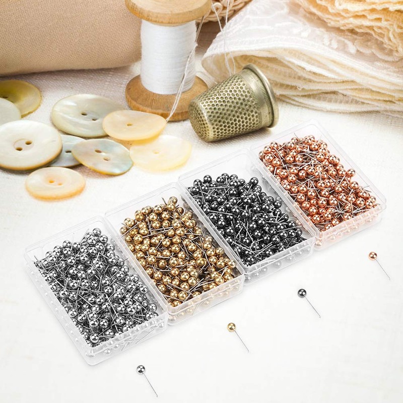 Pin Pins, 800 Pieces, Round Head, Plastic Pins, Straight, Pearl