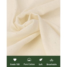 MDS, 25 Yard Cheesecloth Natural Unbleached 100% Cotton Ultra Fine Grade 100, 48” Wide (300 Sq Feet) for Cooking, Cheese Making, Basting, Canning, Straining, Steaming, Cleaning Multipurpose Fabric