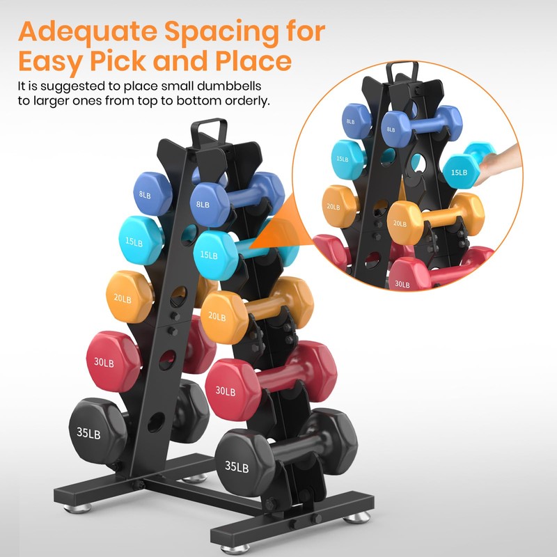 TomCare Dumbbell Rack Stand Only, 5 Tier Weight Rack for
