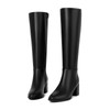 zhsrin Black Chunky Heel Knee High Boots for Women with