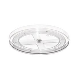 iDesign The Sarah Tanno Collection 9" Lazy Susan Spinning Cosmetic Organizer, Clear/White