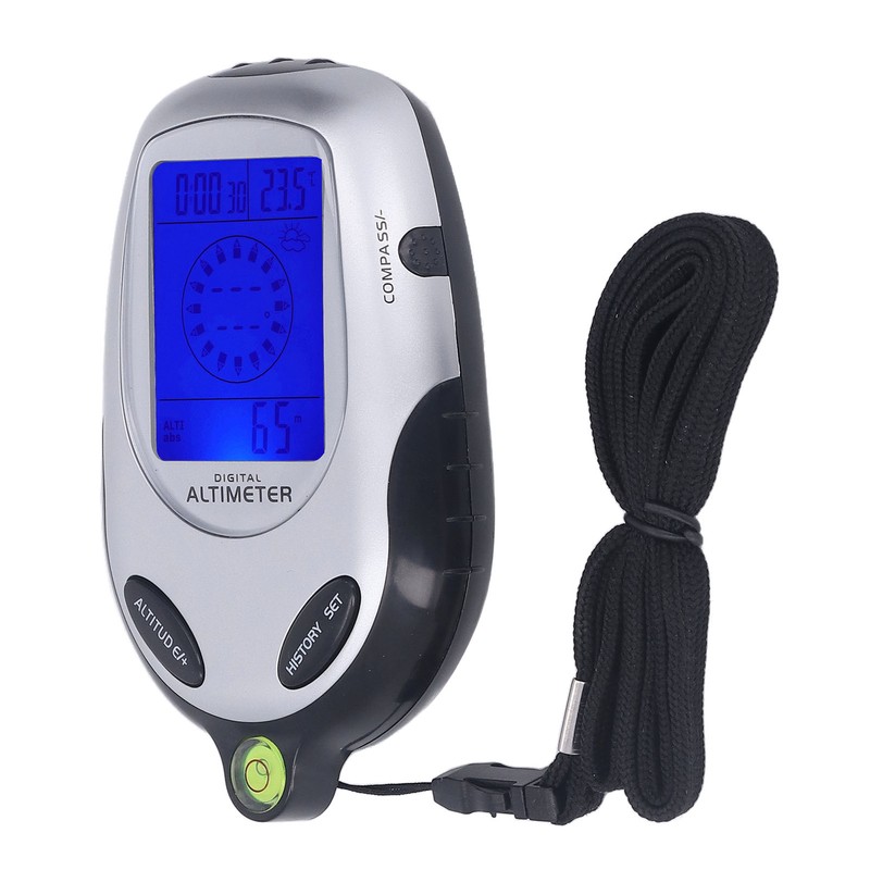 6 in 1 Altimeter Barometer Digital Display Multifunctional Thermometer Clock