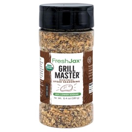 FreshJax Organic Grill Master Montreal Steak Seasoning Blend (6.4 oz Bottle) | Non GMO, Gluten Free, Keto, Paleo, No Preservatives Steak Seasoning for Grilling