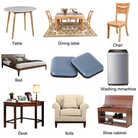 GINOYA Teflon Furniture Gliders, Pack of 20, 25 mm Stick Furniture Glides for Easy Moving on Carpet, Hardwood Tiles (Grey Blue)