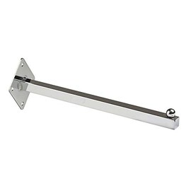 12" Wall Mount Straight Square Tube Faceout Hook, Heavy Duty Clothing Hanger, Chrome, 5 Pack