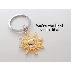 JewelryEveryday Golden Tone Sunshine Sun Keychain - You're The Light Of My Life; Couples Keychain