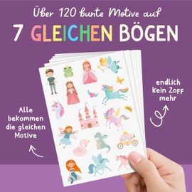 Famifidus +115 Skin-Friendly Temporary Tattoos I 7 Same Sheets I Dermatologically Very Good I Children's Tattoo Made in Germany I Tattoo Children I Tattoos for Children (Unicorns, Fairies &