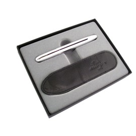 Fisher Bullet Space Pen with Black Leather Pouch - Chrome
