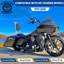 Adjustable Detachable Backrest Sissy Bar Passenger Quick Release Fits for Harley Touring Road King Electra Glide Street Glide FLHR FLHX FLHT FLTR 1997-2008(chrome Finish)