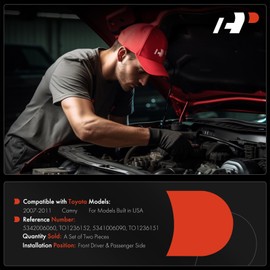 A-Premium Front Driver and Passenger Hood Hinges Compatible with Toyota Camry 2007 2008 2009 2010 2011, Front Left and Right Side, 2-PC Set, Replace# 5342006060, 5341006090