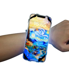 Morseatooke Wrist Phone Holder Magnetic Adjustable 360 Degree Rotating Elastic Durable Sports Phone Stand for Running Cycling Fishing Outdoor Activities