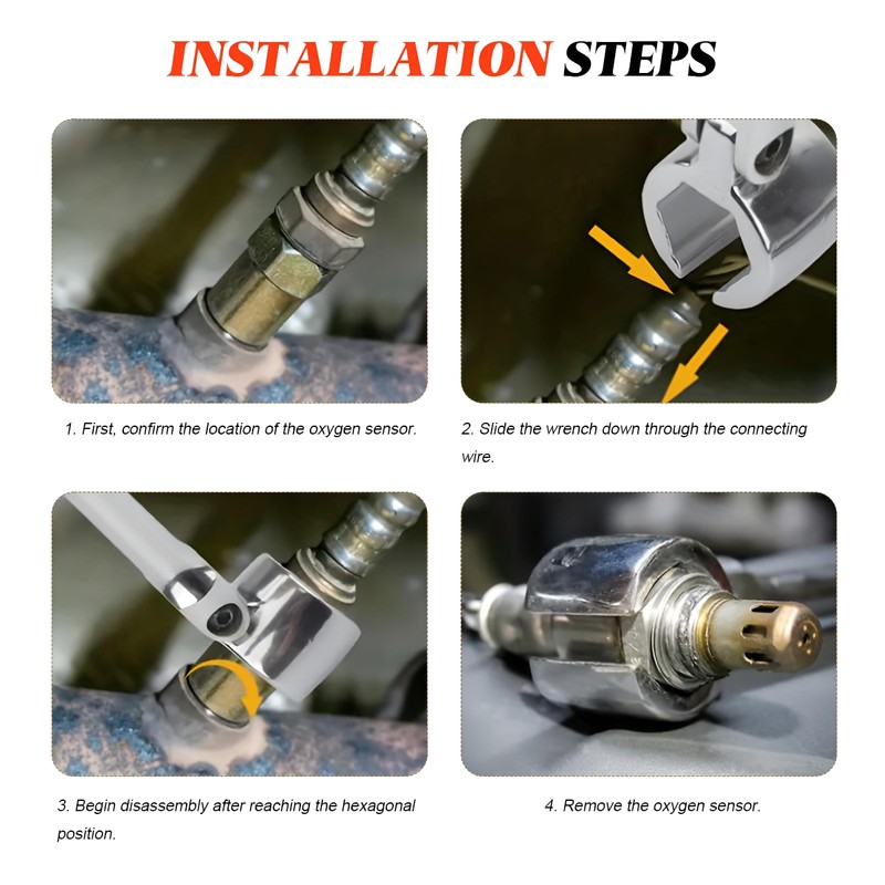 7/8 Inch 22 mm O2 Sensor Wrench with 180 Degree