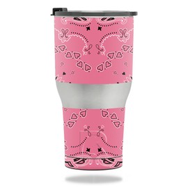 MightySkins Skin Compatible with RTIC Tumbler 30 oz. (2017) - Pink Bandana | Protective, Durable, and Unique Vinyl Decal wrap Cover | Easy to Apply, Remove, and Change Styles | Made in The USA