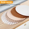 OUZHOU Round Woven Placemats Set of 5,Drink Coasters Heat Resistant
