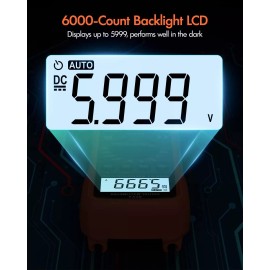 Crenova MS8233D Digital Multimeter DC AC Voltmeter Ohm Volt Amp Tester with 6000-Count
