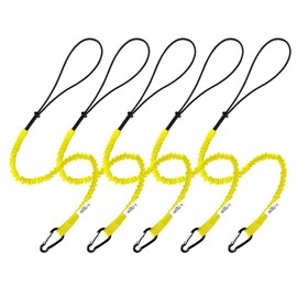 CYSKY 5 Pack Retractable Tool Lanyard with Aluminum Nut Lock Carabiner, Tool Tether Lanyards for Hand Power Tools, Maximum Weight Limit 13.6KG / 30lb (Yellow)