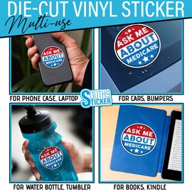 Ask Me About Medicare Sticker Health Insurance Consultant Stickers Mental Health Waterproof Die-Cut Vinyl Stickers for Water Bottle Laptop Hard Hat Kindle Decal Decor