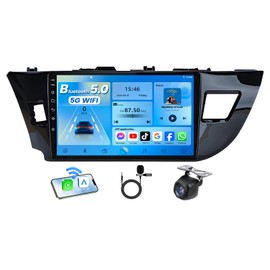 Car Radio Stereo for Toyota Corolla 2014-2016: 10.1 Inch 1280*800 HD Touchscreen Upgrade 5G WiFi Wireless Carplay Android Auto 1080P Backup Camera Bluetooth GPS FM Steering Wheel Control Mirror Link