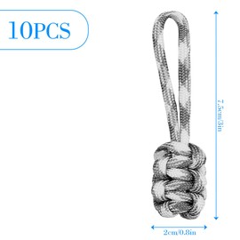 GLADFRESIT Zipper Pulls 10 Pieces Hand Woven Rope Zipper Head Zipper Pull Cord Zipper Extension for Backpack Luggage Handbag Zipper (Multicolor)