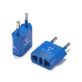United States to Somalia Travel Power Adapter to Connect North American Electrical Plugs to Somalian Outlets for Cell Phones, Tablets, eReaders, and More (2-Pack, Blue)