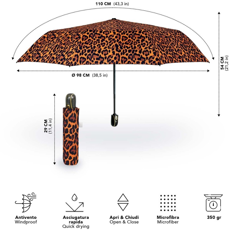 PERLETTI Women's Automatic Open Umbrella with 2 Colours – Women's