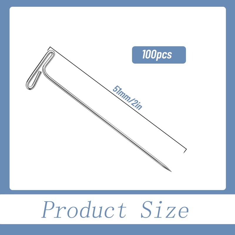 T Pins, 100 Pack 2 inch Sewing Pins for Blocking