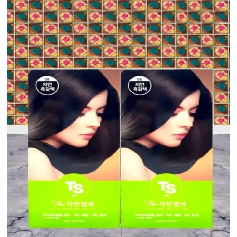 TS 염색약 더착한염색 7호 연한갈색 120g x 2개 [더착한염색 7호